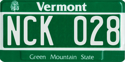 VT license plate NCK028