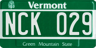 VT license plate NCK029