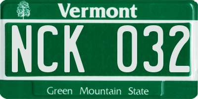VT license plate NCK032