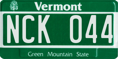 VT license plate NCK044