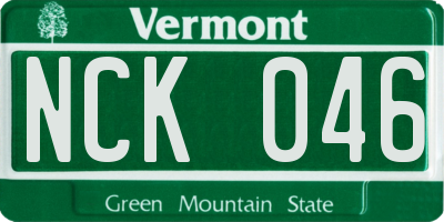 VT license plate NCK046