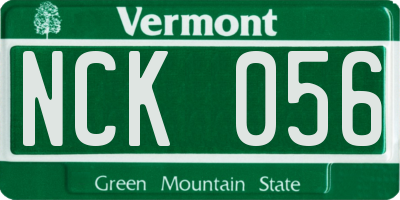 VT license plate NCK056