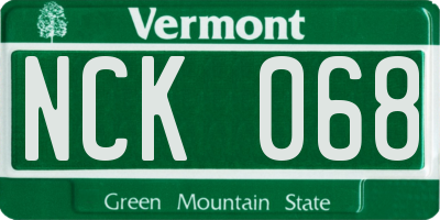 VT license plate NCK068
