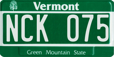 VT license plate NCK075