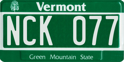 VT license plate NCK077