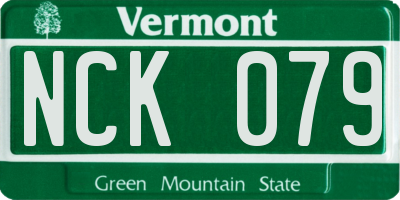 VT license plate NCK079