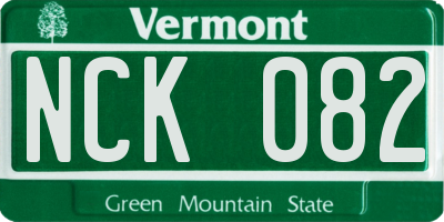 VT license plate NCK082