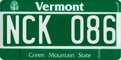 VT license plate NCK086