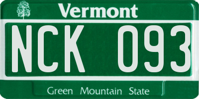 VT license plate NCK093