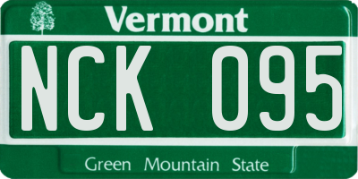 VT license plate NCK095