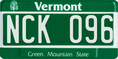 VT license plate NCK096