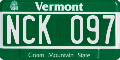 VT license plate NCK097