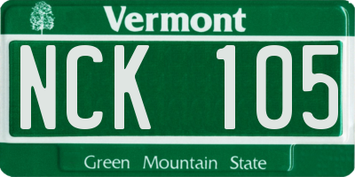 VT license plate NCK105