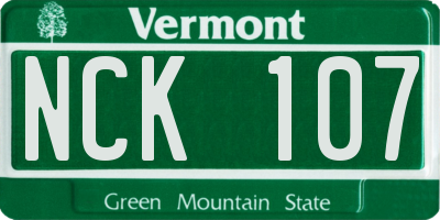 VT license plate NCK107