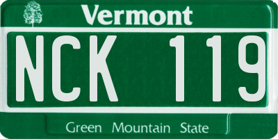 VT license plate NCK119