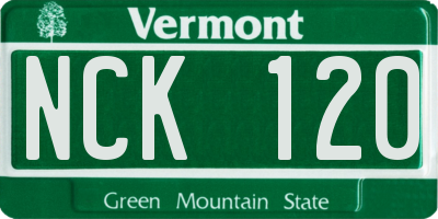 VT license plate NCK120