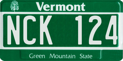 VT license plate NCK124