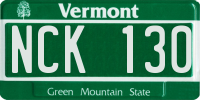VT license plate NCK130