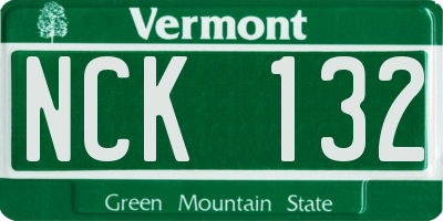 VT license plate NCK132