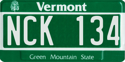 VT license plate NCK134