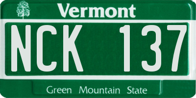 VT license plate NCK137