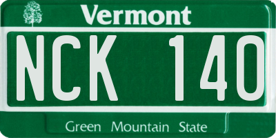 VT license plate NCK140