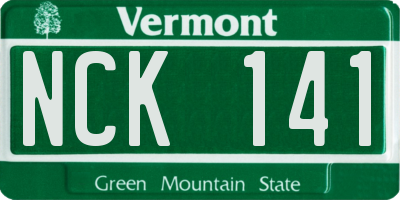 VT license plate NCK141