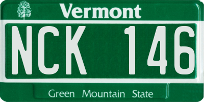 VT license plate NCK146