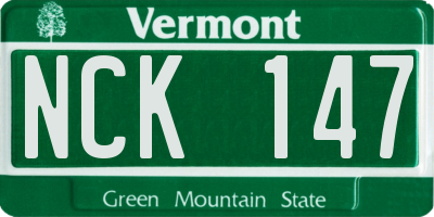 VT license plate NCK147
