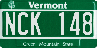 VT license plate NCK148