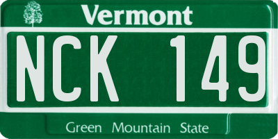 VT license plate NCK149