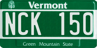 VT license plate NCK150