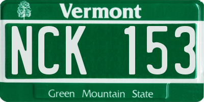 VT license plate NCK153