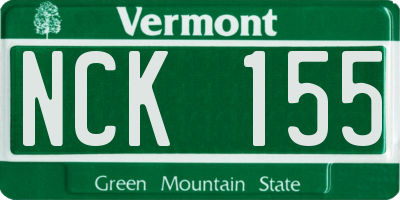 VT license plate NCK155