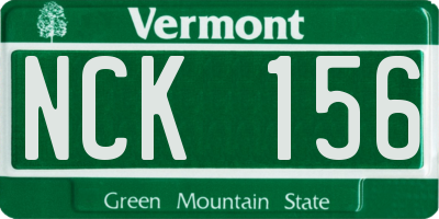 VT license plate NCK156