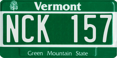 VT license plate NCK157