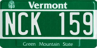VT license plate NCK159