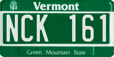 VT license plate NCK161
