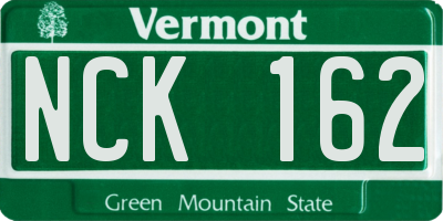 VT license plate NCK162