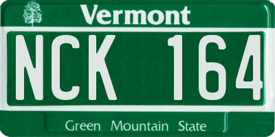 VT license plate NCK164