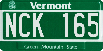 VT license plate NCK165