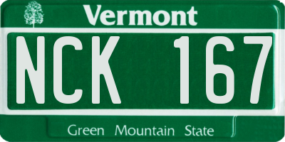 VT license plate NCK167
