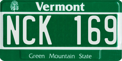 VT license plate NCK169