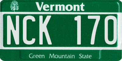 VT license plate NCK170