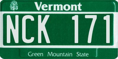 VT license plate NCK171