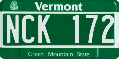VT license plate NCK172