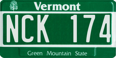 VT license plate NCK174