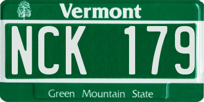 VT license plate NCK179