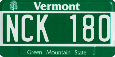 VT license plate NCK180