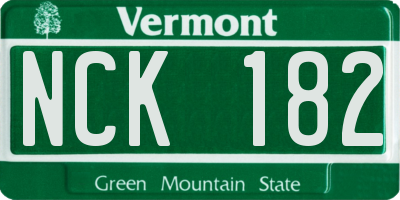 VT license plate NCK182